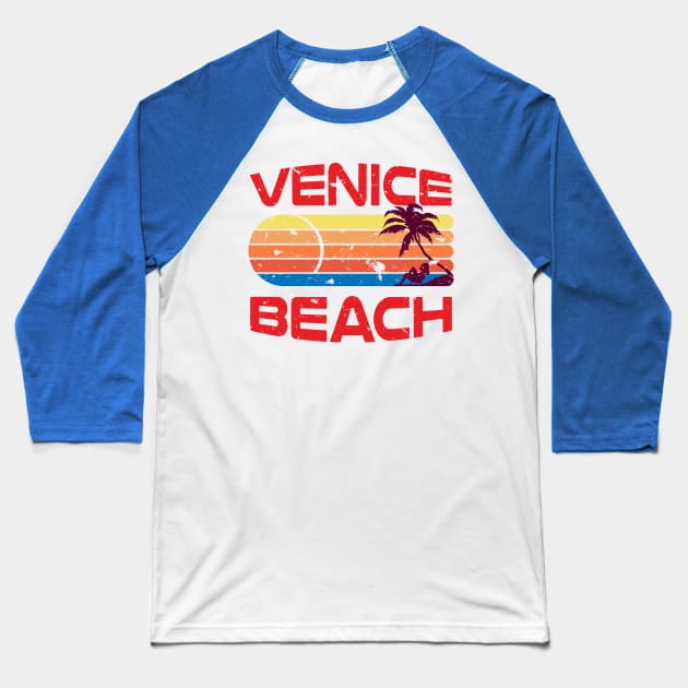 Vintage Style Distressed Venice Beach Baseball T-Shirt by Brobocop